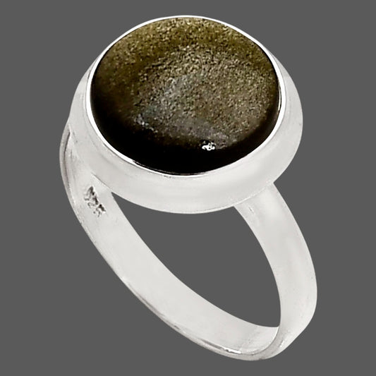 Silver Obsidian Ring size-9 R-1007 SDR250272