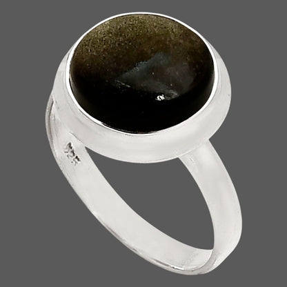 Silver Obsidian Ring size-9 R-1007 SDR250273