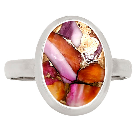 Kingman Orange Dahlia Turquoise Ring size-9 R-1007 SDR250311