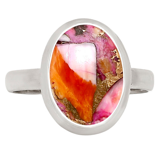 Kingman Orange Dahlia Turquoise Ring size-10 R-1007 SDR250328