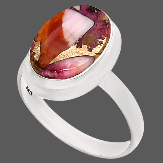 Kingman Orange Dahlia Turquoise Ring size-10 R-1007 SDR250328