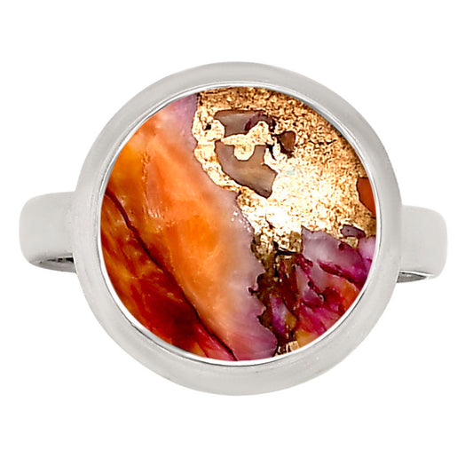 Kingman Orange Dahlia Turquoise Ring size-10 R-1007 SDR250333