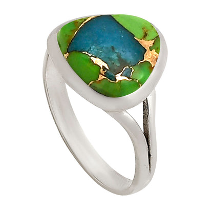 Blue Turquoise In Green Mohave Ring size-8 R-1005 SDR250491