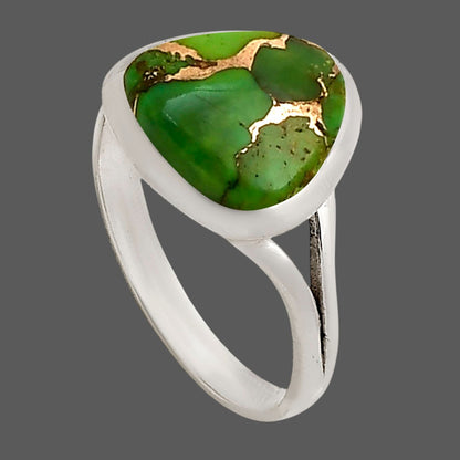 Copper Green Turquoise Ring size-9 R-1005 SDR250511