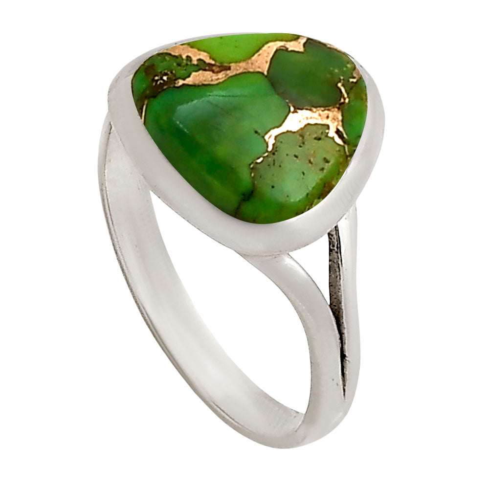 Copper Green Turquoise Ring size-9 R-1005 SDR250511