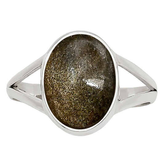 Silver Obsidian Ring size-8 R-1002 SDR250589