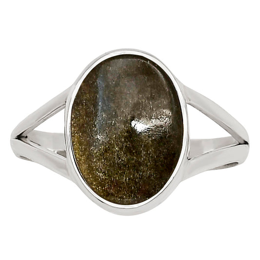 Silver Obsidian Ring size-9 R-1002 SDR250607