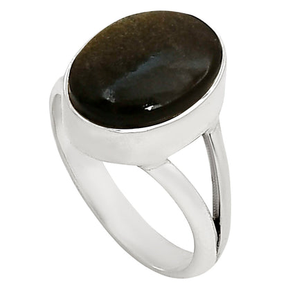 Silver Obsidian Ring size-9 R-1002 SDR250607