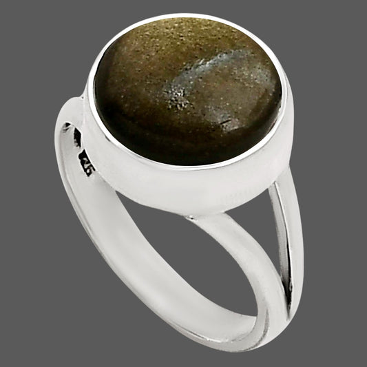 Silver Obsidian Ring size-9 R-1002 SDR250648