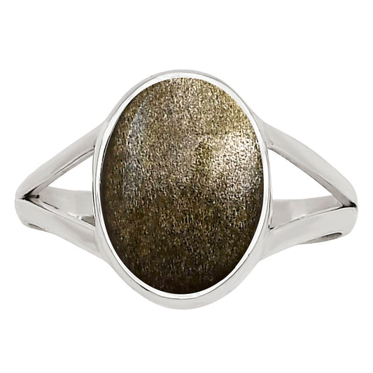 Silver Obsidian Ring size-8 R-1002 SDR250738