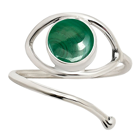Eye Adjustable - Malachite Eye Ring size-7 R-1254 SDR250916