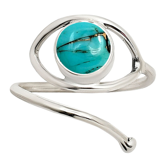 Eye Adjustable - Lucky Charm Tibetan Turquoise Ring size-8 R-1254 SDR250928