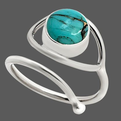 Eye Adjustable - Lucky Charm Tibetan Turquoise Ring size-8 R-1254 SDR250928