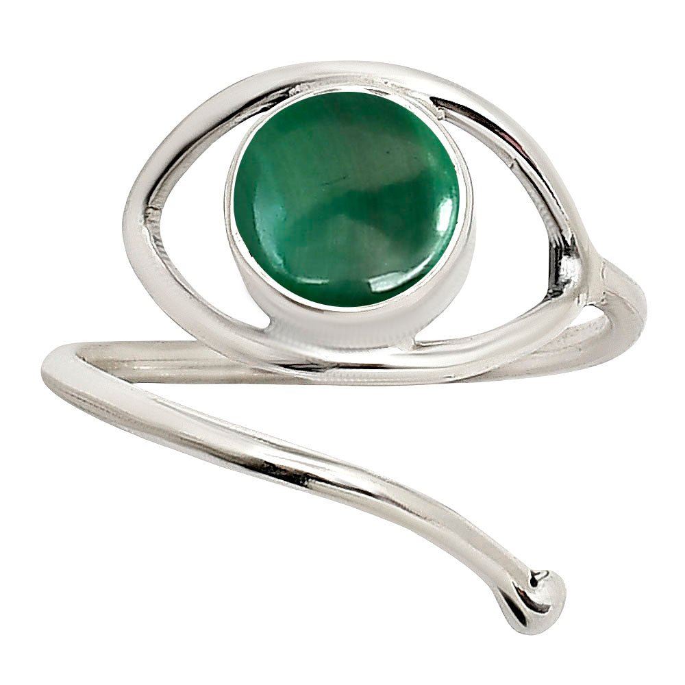 Eye Adjustable - Malachite Eye Ring size-6 R-1254 SDR250932