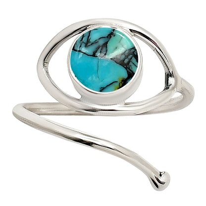 Eye Adjustable - Lucky Charm Tibetan Turquoise Ring size-7 R-1254 SDR250933