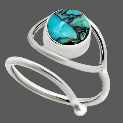 Eye Adjustable - Lucky Charm Tibetan Turquoise Ring size-7 R-1254 SDR250933