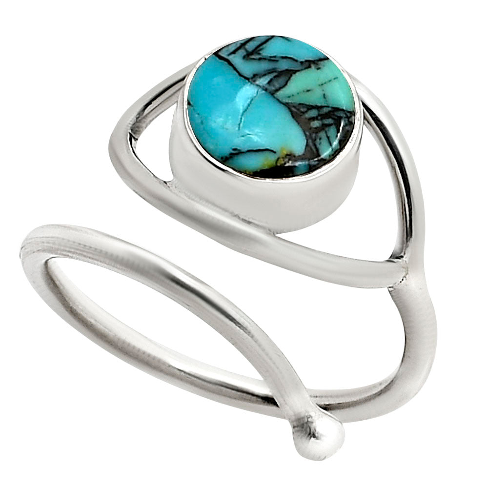 Eye Adjustable - Lucky Charm Tibetan Turquoise Ring size-7 R-1254 SDR250933
