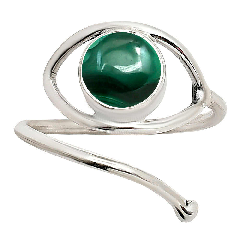 Eye Adjustable - Malachite Eye Ring size-6 R-1254 SDR250939