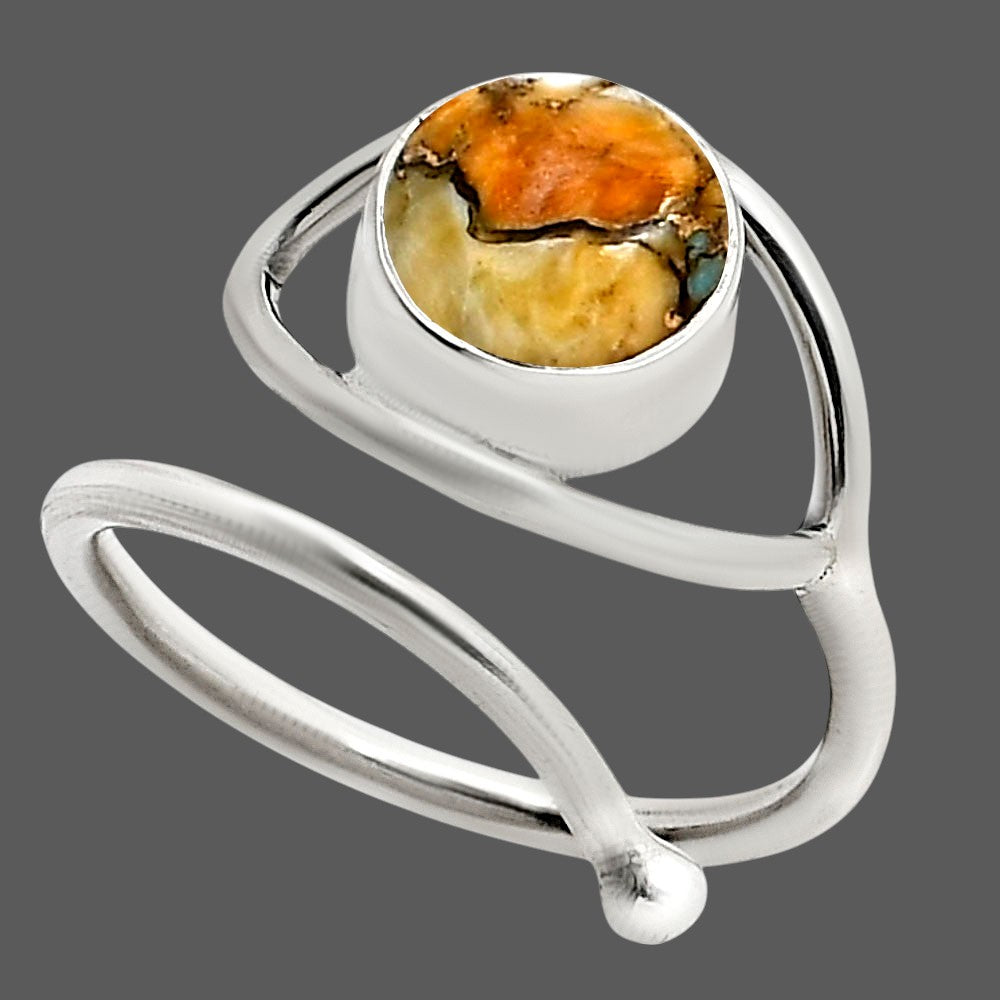 Eye Adjustable - Spiny Oyster Turquoise Ring size-6 R-1254 SDR250941