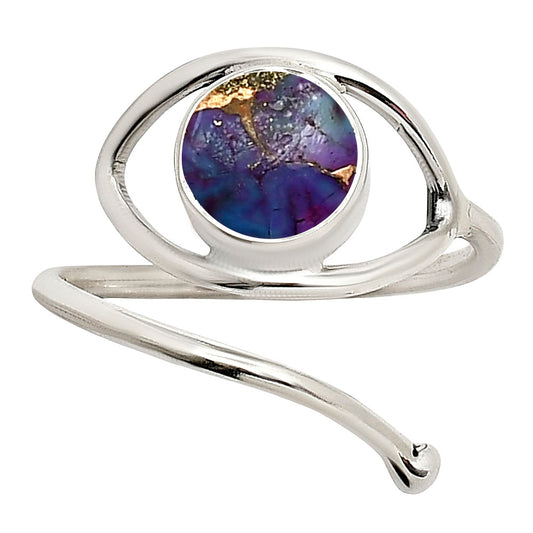 Eye Adjustable - Copper Purple Turquoise Ring size-8 R-1254 SDR250944