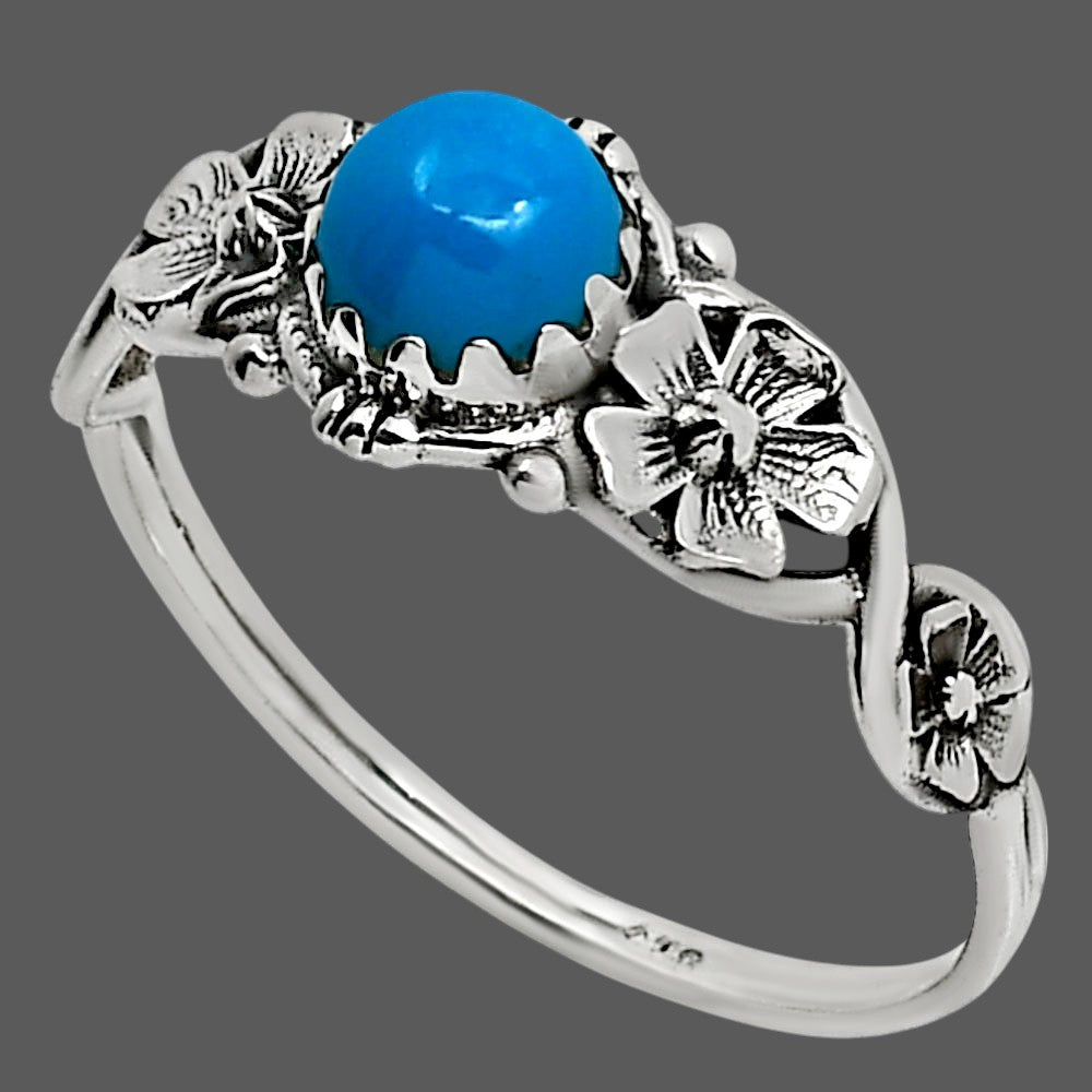 Floral - Sleeping Beauty Turquoise Ring size-7 R-1292 SDR251032