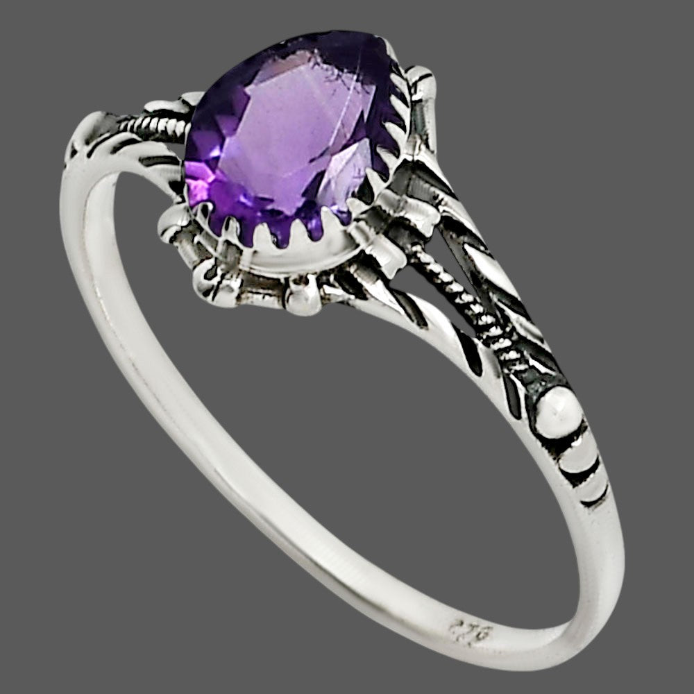 African Amethyst Ring size-6 R-1345 SDR251088