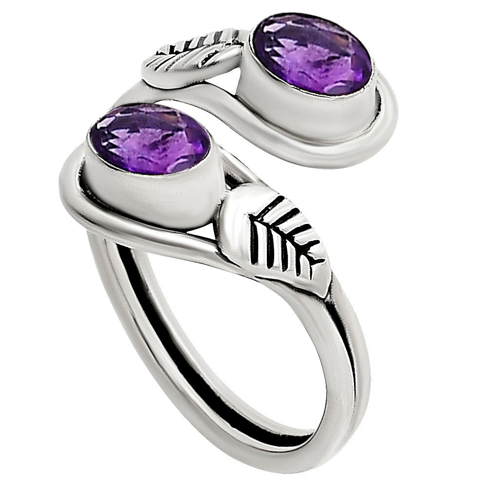 Adjustable - African Amethyst Ring size-6 R-1483 SDR251426