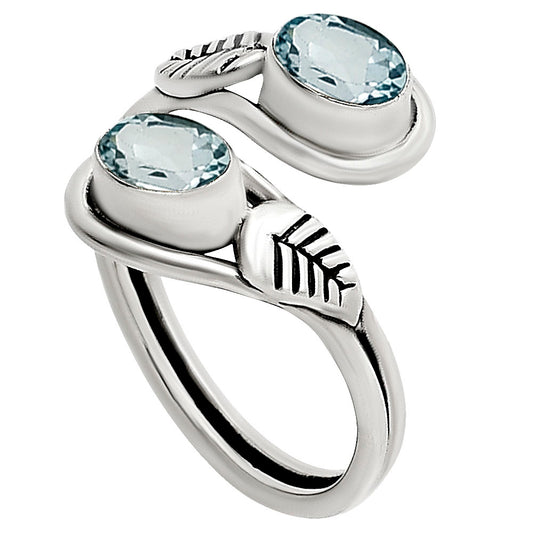 Adjustable - Sky Blue Topaz Ring size-5 R-1483 SDR251449