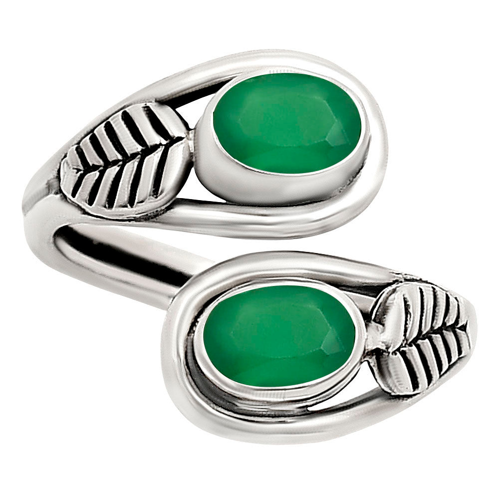 Adjustable - Green Onyx Ring size-6 R-1483 SDR251453