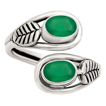 Adjustable - Green Onyx Ring size-7 R-1483 SDR251455