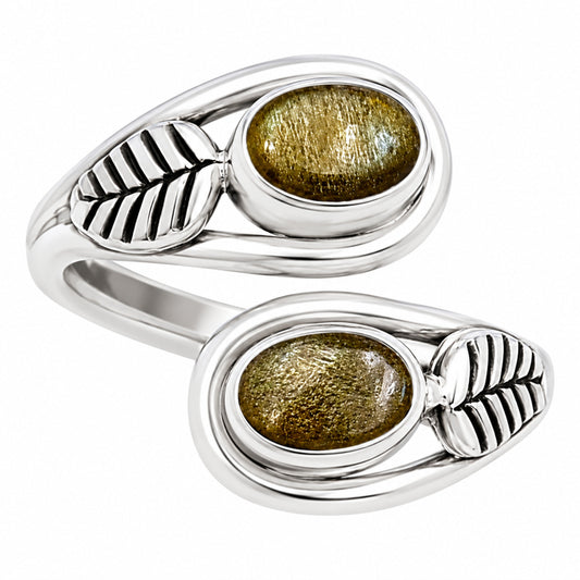 Adjustable - Silver Obsidian Ring size-5 R-1483 SDR251463