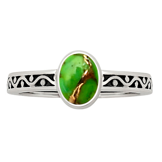 Copper Green Turquoise Ring size-7 R-1213 SDR251848