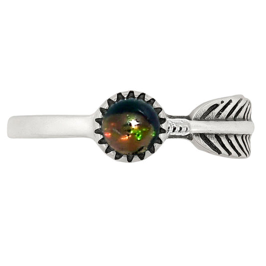Black Ethiopian Opal Ring size-5.5 R-1042 SDR251935