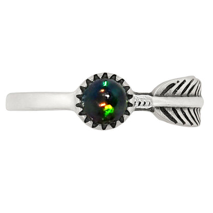 Black Ethiopian Opal Ring size-5.5 R-1042 SDR251936