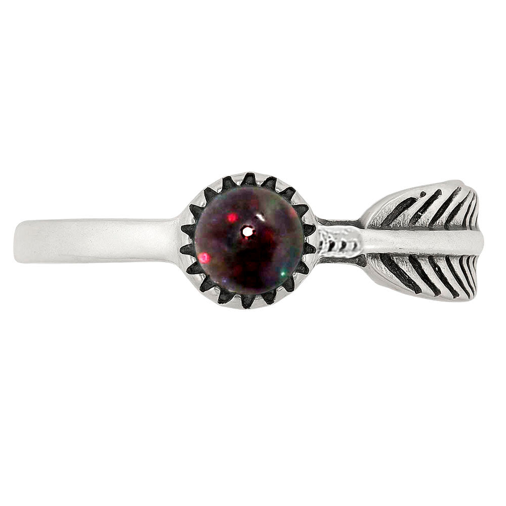 Black Ethiopian Opal Ring size-4.5 R-1042 SDR251939