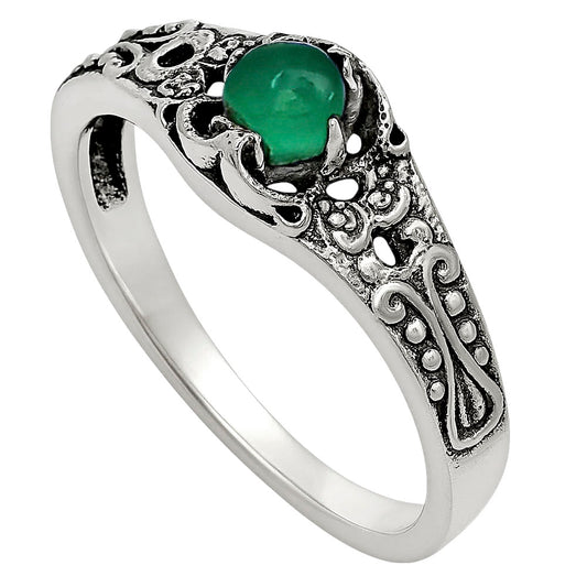 Green Onyx Ring size-7.5 R-1172 SDR251970