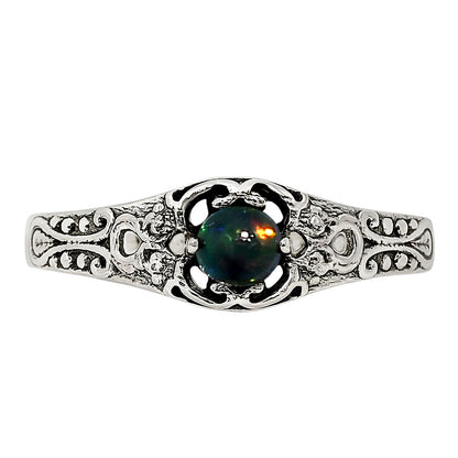 Black Ethiopian Opal Ring size-5 R-1172 SDR251984