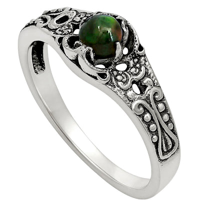 Black Ethiopian Opal Ring size-5 R-1172 SDR251984