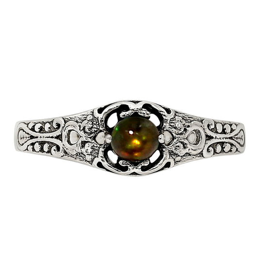 Black Ethiopian Opal Ring size-6 R-1172 SDR251986