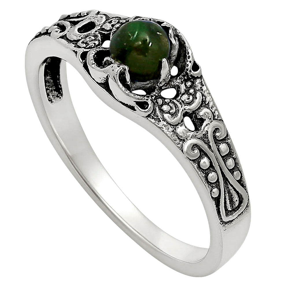 Black Ethiopian Opal Ring size-6 R-1172 SDR251986