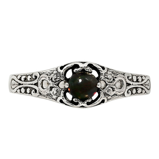 Black Ethiopian Opal Ring size-6.5 R-1172 SDR251987