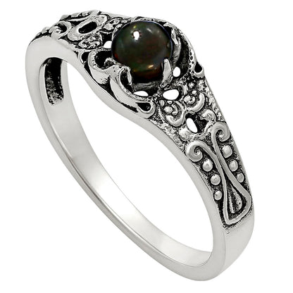 Black Ethiopian Opal Ring size-6.5 R-1172 SDR251987