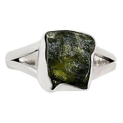 Genuine Czech Moldavite Rough Ring size-7.5 R-1002 SDR252182