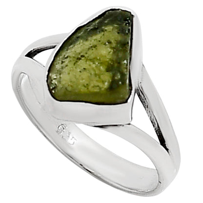 Genuine Czech Moldavite Rough Ring size-6 R-1002 SDR252192