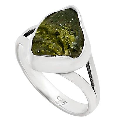 Genuine Czech Moldavite Rough Ring size-7 R-1002 SDR252213