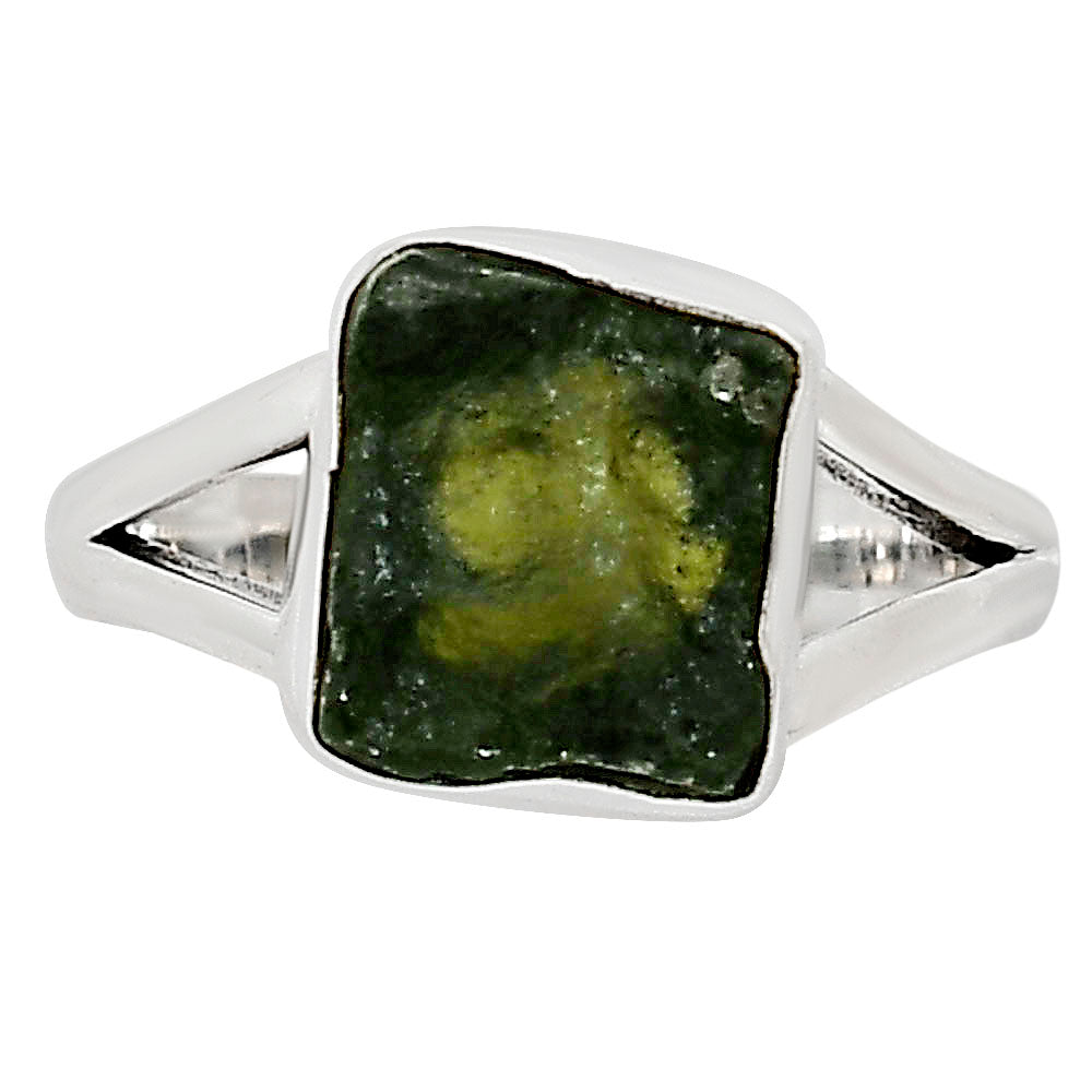 Genuine Czech Moldavite Rough Ring size-7 R-1002 SDR252221