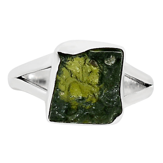 Genuine Czech Moldavite Rough Ring size-8 R-1002 SDR252255