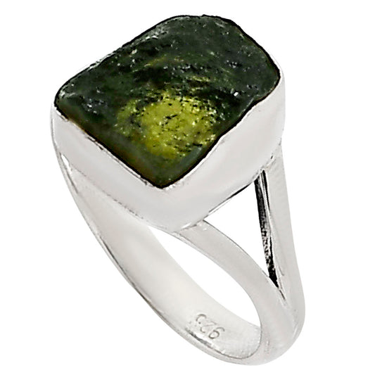 Genuine Czech Moldavite Rough Ring size-7 R-1002 SDR252300