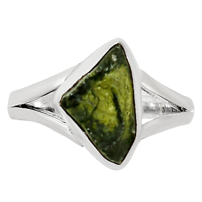 Genuine Czech Moldavite Rough Ring size-7.5 R-1002 SDR252307