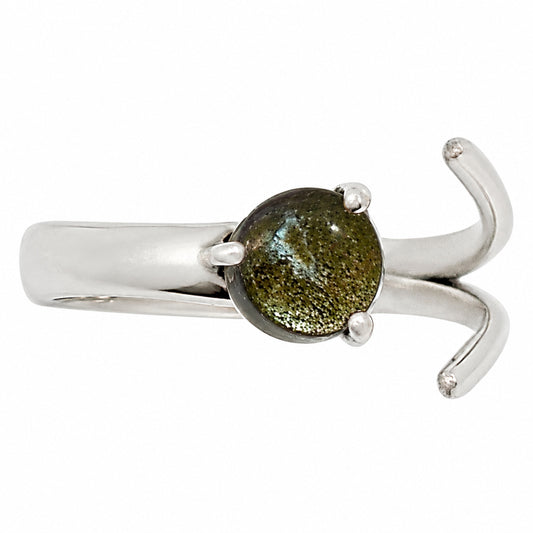 Adjustable - Silver Obsidian Ring size-6 R-1176 SDR252338